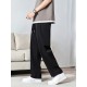 Summer Wear Men's Solid Color Slacks with Drawstring and Pockets Summer Wear Men's Solid Color Slacks with Drawstring and Pockets