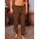 Men's Viking Renaissance-Inspired Casual Pants with Drawstring Waist and Tapered Legs - Solid Color, Polyester, Machine Washable Men's Viking Renaissance-Inspired Casual Pants with Drawstring Waist and Tapered Legs - Solid Color, Polyester, Machine Washable