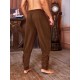 Men's Viking Renaissance-Inspired Casual Pants with Drawstring Waist and Tapered Legs - Solid Color, Polyester, Machine Washable Men's Viking Renaissance-Inspired Casual Pants with Drawstring Waist and Tapered Legs - Solid Color, Polyester, Machine Washable