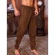 Men's Viking Renaissance-Inspired Casual Pants with Drawstring Waist and Tapered Legs - Solid Color, Polyester, Machine Washable Men's Viking Renaissance-Inspired Casual Pants with Drawstring Waist and Tapered Legs - Solid Color, Polyester, Machine Washable