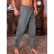 Men's Viking Renaissance-Inspired Casual Pants with Drawstring Waist and Tapered Legs - Solid Color, Polyester, Machine Washable Men's Viking Renaissance-Inspired Casual Pants with Drawstring Waist and Tapered Legs - Solid Color, Polyester, Machine Washable