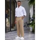 Men's Casual Chino Slacks - Relaxed Fit, Expandable Waist, Solid Color with Pockets, Breathable Blend, Machine Washable Men's Casual Chino Slacks - Relaxed Fit, Expandable Waist, Solid Color with Pockets, Breathable Blend, Machine Washable