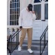 Men's Casual Chino Slacks - Relaxed Fit, Expandable Waist, Solid Color with Pockets, Breathable Blend, Machine Washable Men's Casual Chino Slacks - Relaxed Fit, Expandable Waist, Solid Color with Pockets, Breathable Blend, Machine Washable