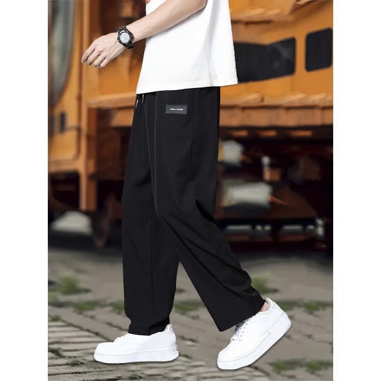 Men's Fashionable Plain Casual Pants, Comfortable Version, Elastic Waist With Drawstring Pants, Suitable For Outdoor Activities Gifts Men's Fashionable Plain Casual Pants, Comfortable Version, Elastic Waist With Drawstring Pants, Suitable For Outdoor Activities Gifts