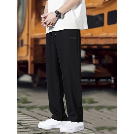 Men's Fashionable Plain Casual Pants, Comfortable Version, Elastic Waist With Drawstring Pants, Suitable For Outdoor Activities Gifts Men's Fashionable Plain Casual Pants, Comfortable Version, Elastic Waist With Drawstring Pants, Suitable For Outdoor Activities Gifts