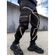 TOOLUCK Men's autumn and winter loose straight casual overalls, multi-pocket cuffs and reflective sports pants TOOLUCK Men's autumn and winter loose straight casual overalls, multi-pocket cuffs and reflective sports pants