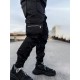 TOOLUCK Men's autumn and winter loose straight casual overalls, multi-pocket cuffs and reflective sports pants TOOLUCK Men's autumn and winter loose straight casual overalls, multi-pocket cuffs and reflective sports pants