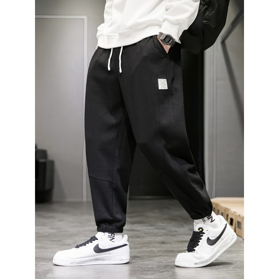 Men's Fleece-Lined Casual Joggers - Warm, Breathable Sweatpants for Fall/Winter | Thick Harem Style with Drawstring Waist & Pockets Men's Fleece-Lined Casual Joggers - Warm, Breathable Sweatpants for Fall/Winter | Thick Harem Style with Drawstring Waist & Pockets